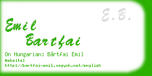 emil bartfai business card