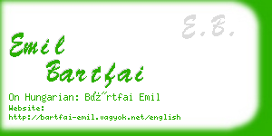 emil bartfai business card
